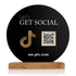 Social Media Interactive Acrylic Plate with Wooden Base