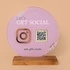 Social Media Interactive Acrylic Plate with Wooden Base