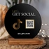 Social Media Interactive Acrylic Plate with Wooden Base
