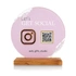 Social Media Interactive Acrylic Plate with Wooden Base