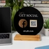 Social Media Interactive Acrylic Plate with Wooden Base
