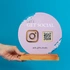Social Media Interactive Acrylic Plate with Wooden Base