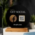 Social Media Interactive Acrylic Plate with Wooden Base