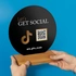 Social Media Interactive Acrylic Plate with Wooden Base