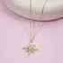 The Flower of Life Pendant Gold Plated Necklace with Zirconia Stones