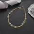 Triple Chain Gold Plated Bracelet with Blue Zirconia Stones