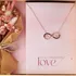 Valentine's Love Necklace Name Written Gift Box with Flower Bouquet