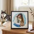 Memorial Pet Gift Personalized Watercolor Effect Photo Painting with Self Adhesive Frame