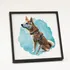 Custom Watercolour Pet Portrait in Black Square Frame