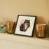 Custom Watercolour Pet Portrait in Black Square Frame