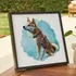 Custom Watercolour Pet Portrait in Black Square Frame