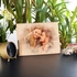 Custom Wooden Photo with Watercolor Drawing Effect as Birthday Gift for Her
