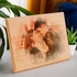 Custom Wooden Photo with Watercolor Drawing Effect as Birthday Gift for Her