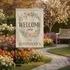 Welcome Spring Floral Garden Flag with Name