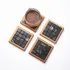 Decorative Whiskey Stone Coaster Set of 4 with Wooden Holder