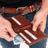 Wooden Box Signature Printed Leather Wallet and Belt Set
