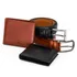 Wooden Box Signature Printed Leather Wallet and Belt Set