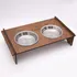 Wooden Dog Food and Water Bowl