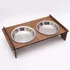 Wooden Dog Food and Water Bowl