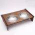 Wooden Dog Food and Water Bowl