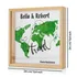 World Map Design Personalized Wooden Piggy Bank Collection Box